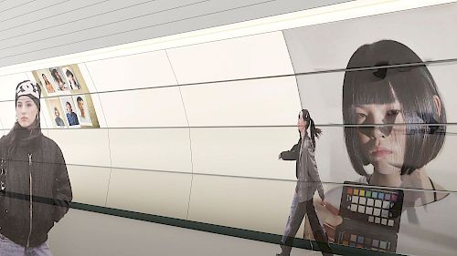 Artistic design of the U2 station Neubaugasse